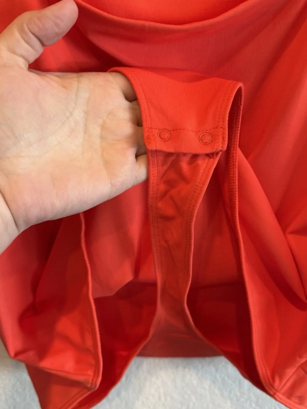 House Of Harlow 1960 Women's Red Orange Short Sleeve Square Neck Bodysuit Top XL - Picture 4 of 7